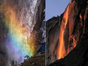 Каждый год в феврале водопад Yosemite превращается в лаву