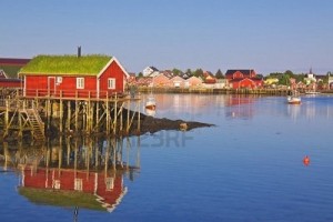 Специальные дома на побережье для рыбаков в Норвегии