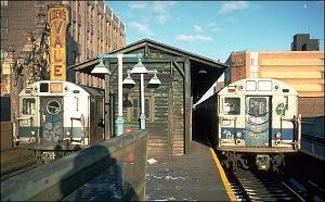  168-   , , 1977  The rustic
appearance of the 168th Street station in Jamaica, Queens, New Years'
Day 1977
