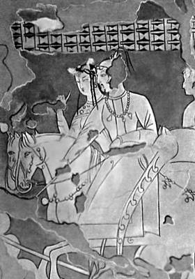 Настенная роспись парадного зала одного из жилищ древнего Пенджикента 